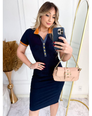 Vestido Tubinho Esportivo Azul | Moda Evangelica